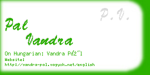 pal vandra business card